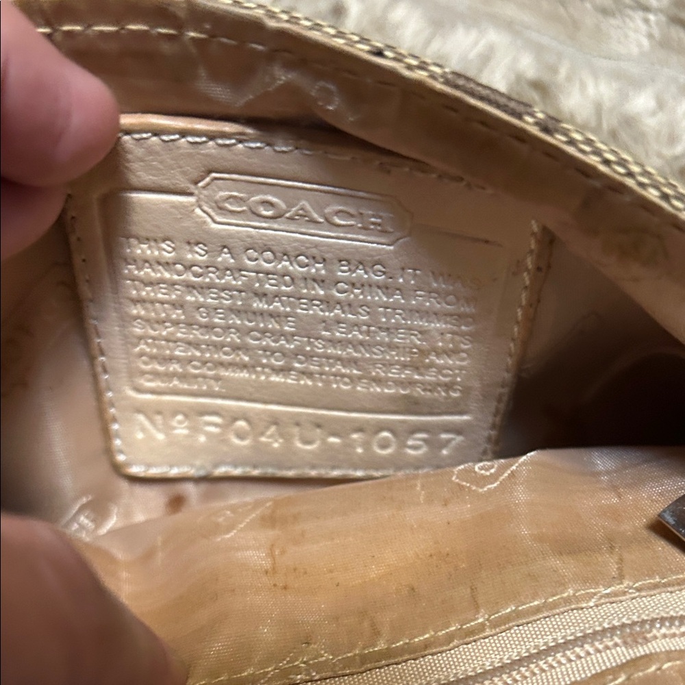 Coach Beige and Brown Signature Wristlet - Picture 4 of 4